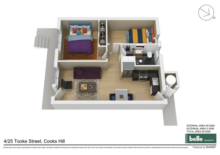 Floorplan of Homely apartment listing, 4/25 Tooke Street, Cooks Hill NSW 2300