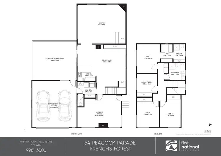 Floorplan of Homely house listing, 64 Peacock Parade, Frenchs Forest NSW 2086