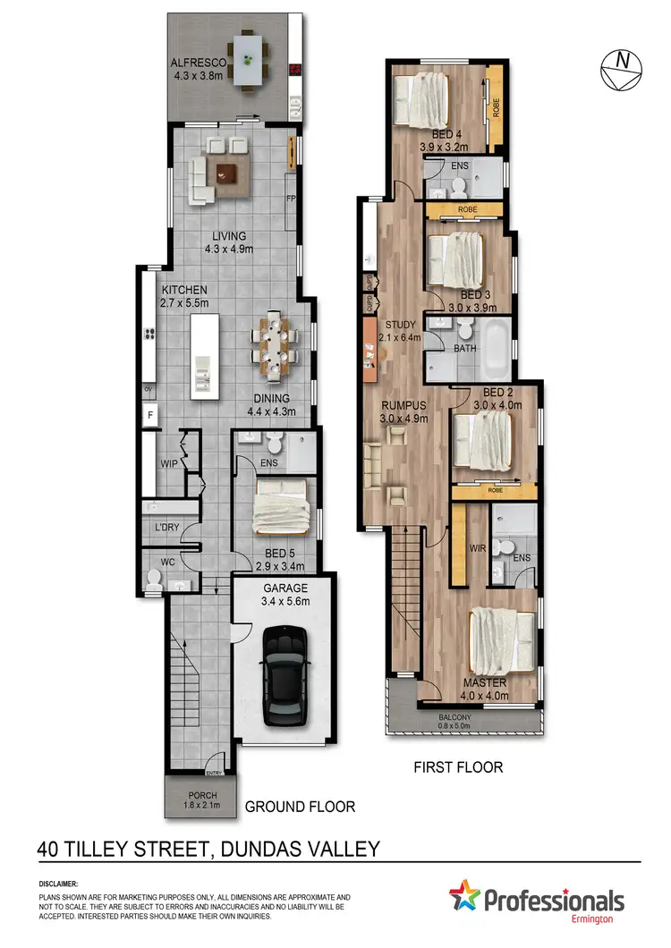 Floorplan of Homely semi-detached listing, 40 Tilley Street, Dundas Valley NSW 2117