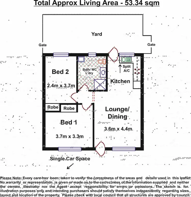 Floorplan of Homely unit listing, 2/40 Strathfield Terrace, Largs North SA 5016