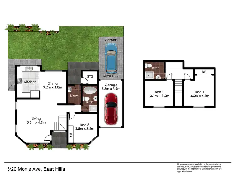 Floorplan of Homely townhouse listing, 3/20 Monie Avenue, East Hills NSW 2213