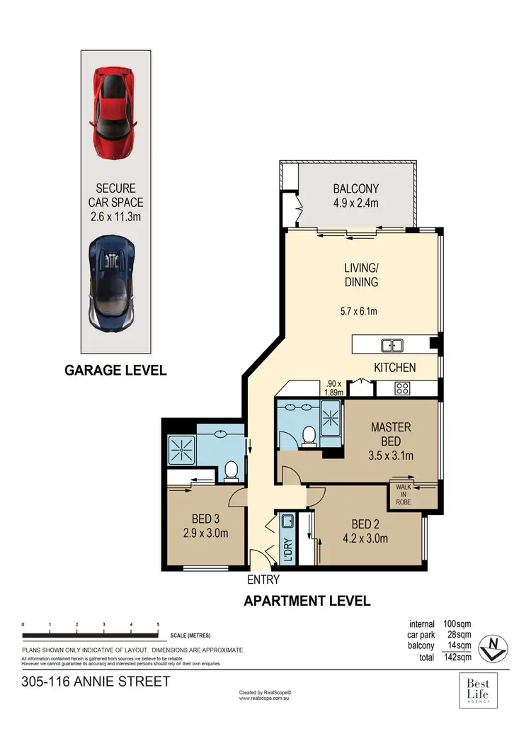 Floorplan of Homely apartment listing, 305/116 Annie Street, New Farm QLD 4005