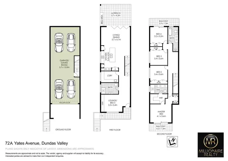 Floorplan of Homely semi-detached listing, 72A Yates Avenue, Dundas Valley NSW 2117
