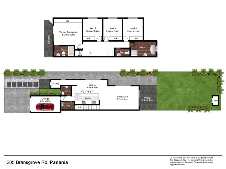 Floorplan of Homely semi-detached listing, 205 Bransgrove Road, Panania NSW 2213