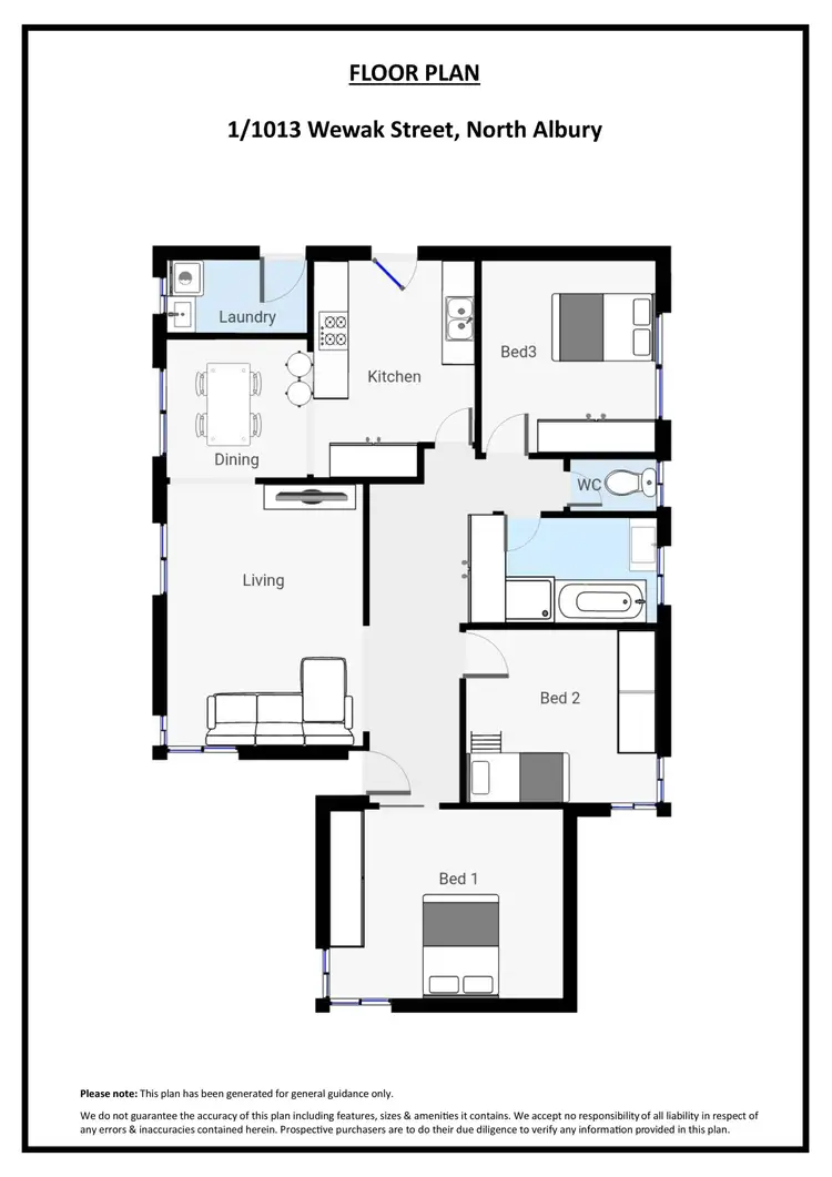 Floorplan of Homely apartment listing, 1/1013 Wewak Street, North Albury NSW 2640
