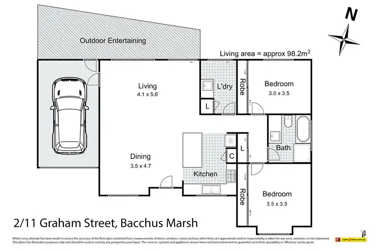 Floorplan of Homely apartment listing, 2/11 Graham Street, Bacchus Marsh VIC 3340
