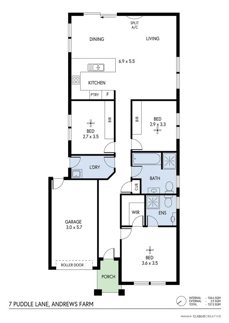 Floorplan of Homely house listing, 7 Puddle Lane, Andrews Farm SA 5114