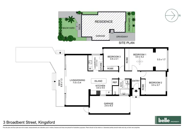 Floorplan of Homely semi-detached listing, 3 Broadbent Street, Kingsford NSW 2032