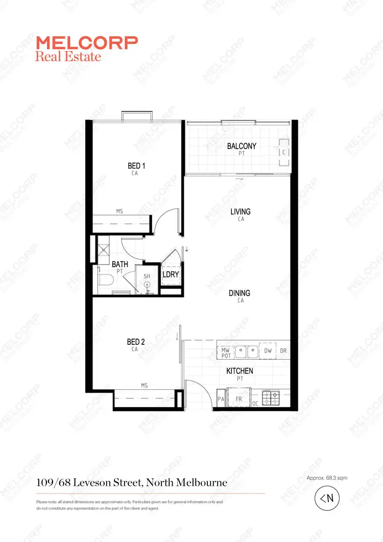 Floorplan of Homely apartment listing, 109/68 Leveson Street, North Melbourne VIC 3051