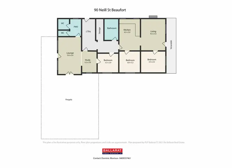 Floorplan of Homely house listing, 90 Neill Street, Beaufort VIC 3373