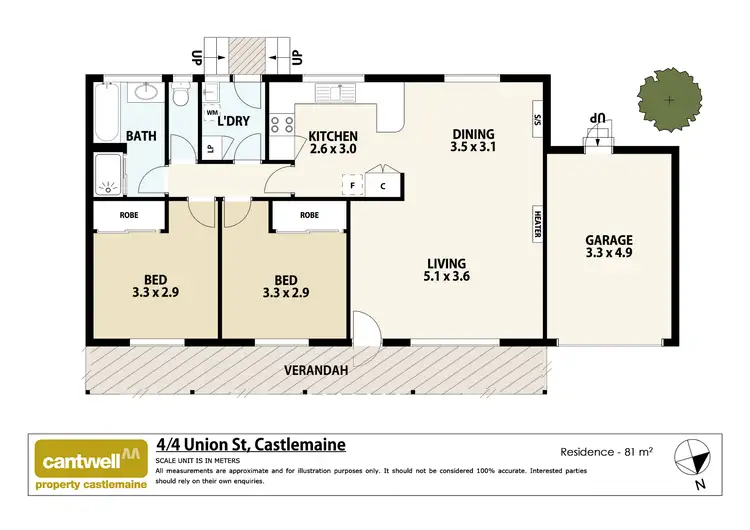 Floorplan of Homely unit listing, 4/4 Union Street, Castlemaine VIC 3450