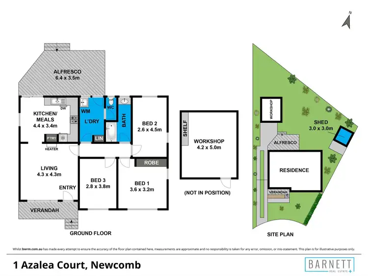 Floorplan of Homely house listing, 1 Azalea Court, Newcomb VIC 3219