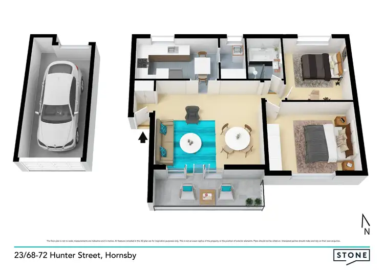 Floorplan of Homely unit listing, 23/68-72 Hunter Street, Hornsby NSW 2077