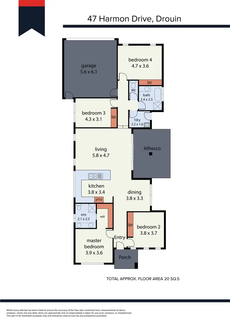 Floorplan of Homely house listing, 47 Harmon Drive, Drouin VIC 3818