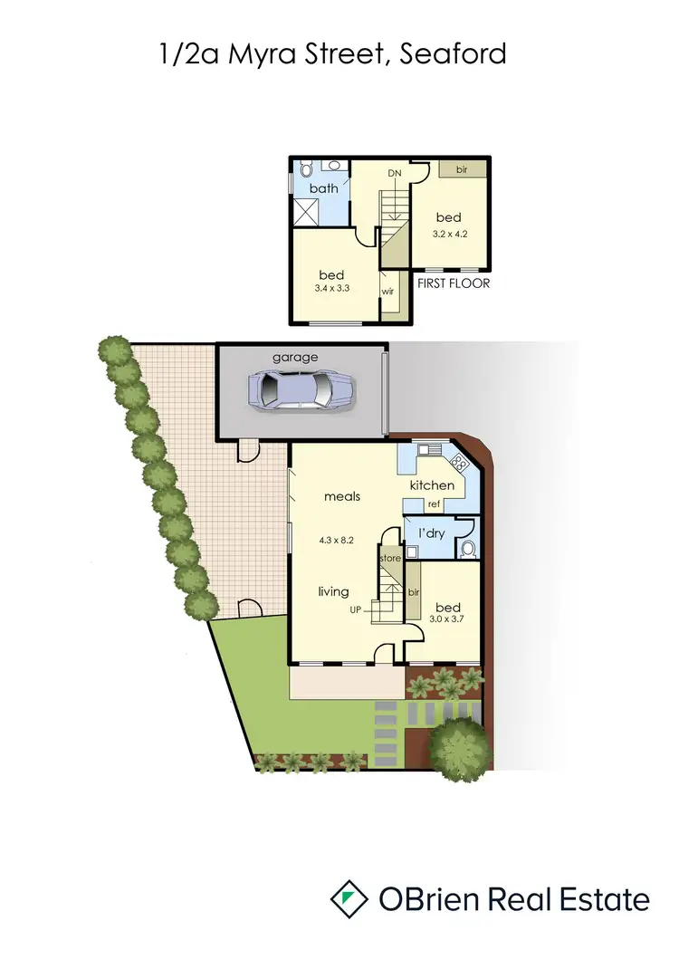 Floorplan of Homely townhouse listing, 1/2A Myra Street, Seaford VIC 3198