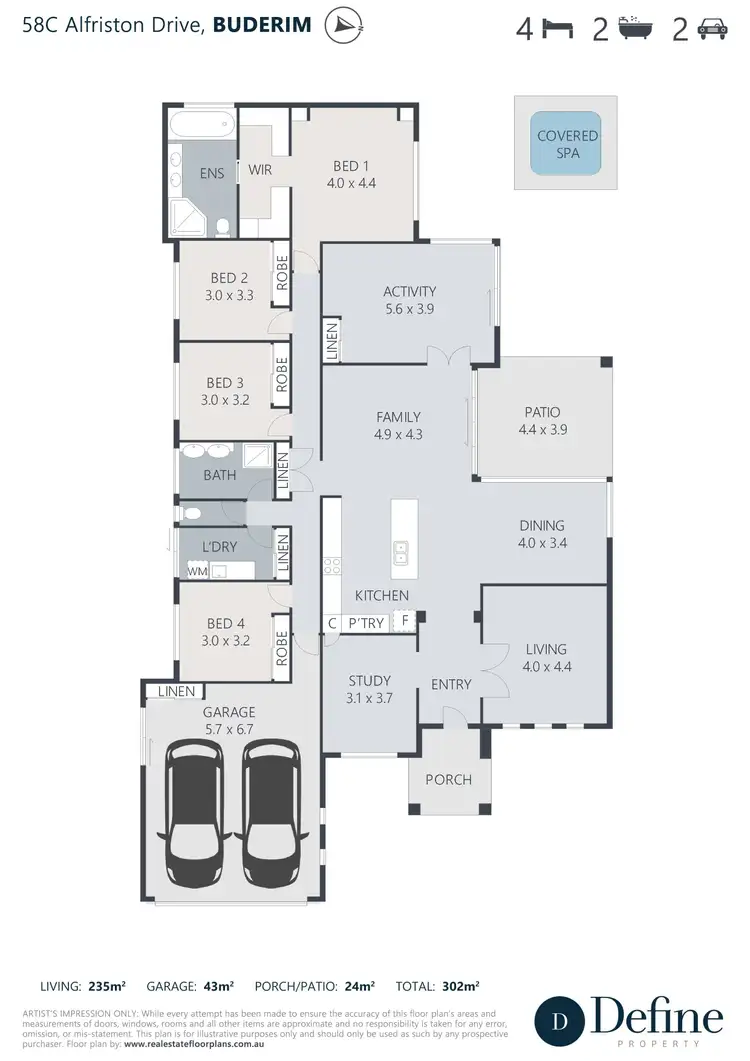 Floorplan of Homely house listing, 58C Alfriston Drive, Buderim QLD 4556