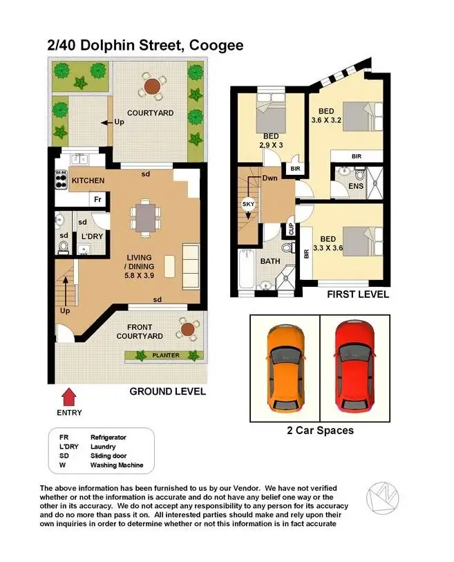 Floorplan of Homely townhouse listing, 2/40 Dolphin Street, Randwick NSW 2031