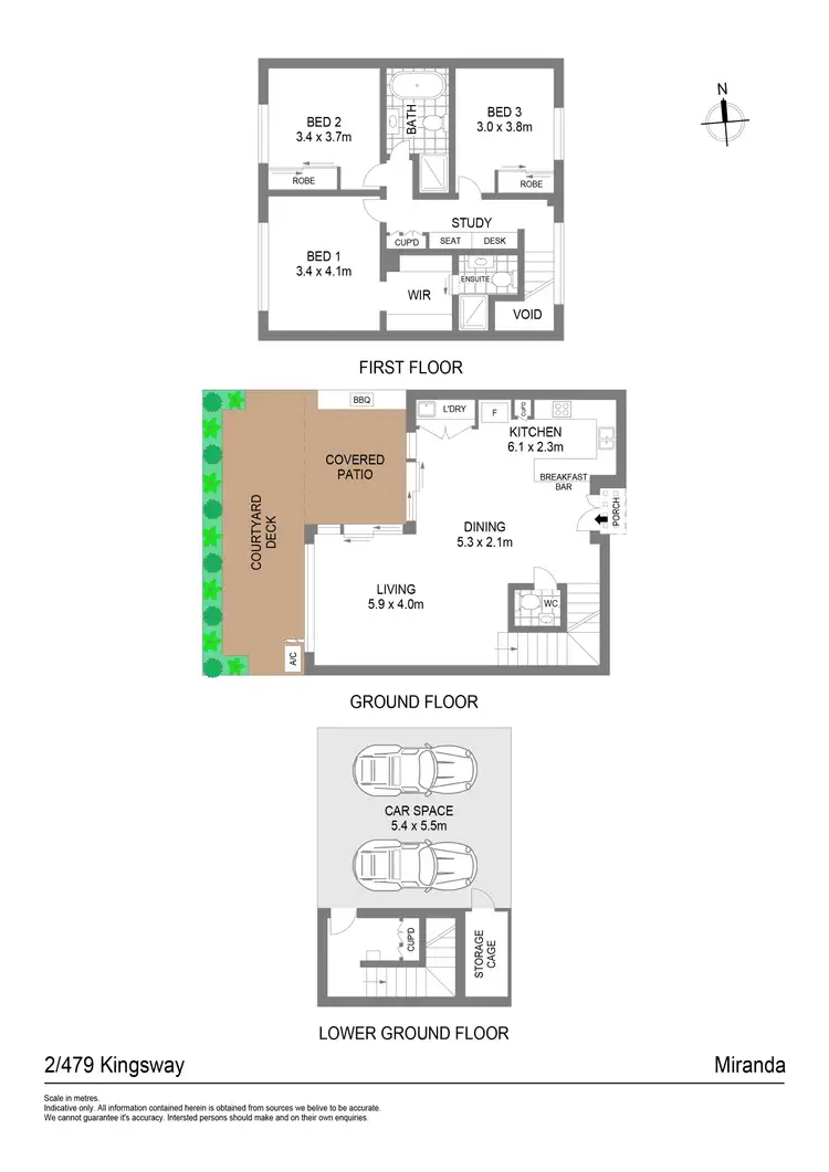 Floorplan of Homely townhouse listing, 2/479 Kingsway, Miranda NSW 2228