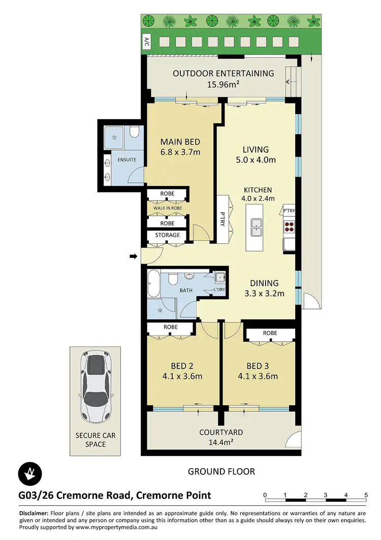 Floorplan of Homely apartment listing, G03/26 Cremorne Road, Cremorne Point NSW 2090