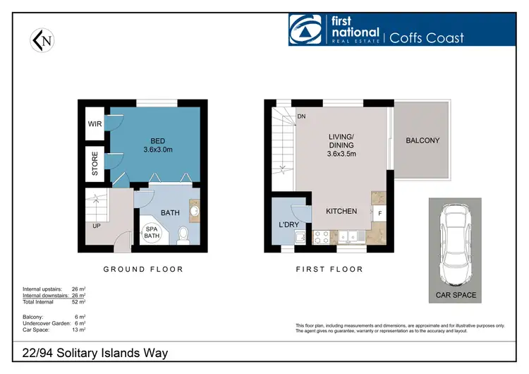 Floorplan of Homely apartment listing, 22/94 Solitary Islands Way, Sapphire Beach NSW 2450