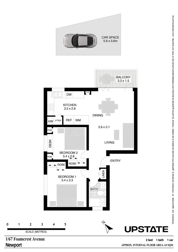 Floorplan of Homely unit listing, 1/67 Foamcrest Avenue, Newport NSW 2106