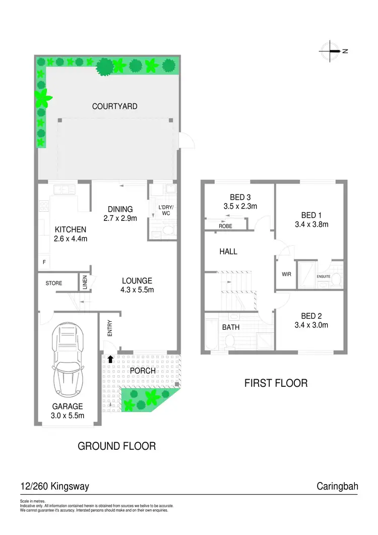Floorplan of Homely townhouse listing, 12/260 Kingsway, Caringbah NSW 2229