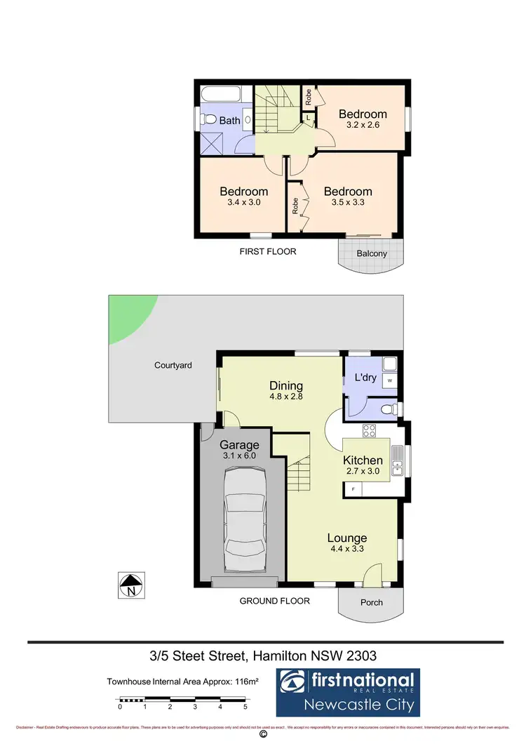 Floorplan of Homely townhouse listing, 3/5 Steel Street, Hamilton NSW 2303