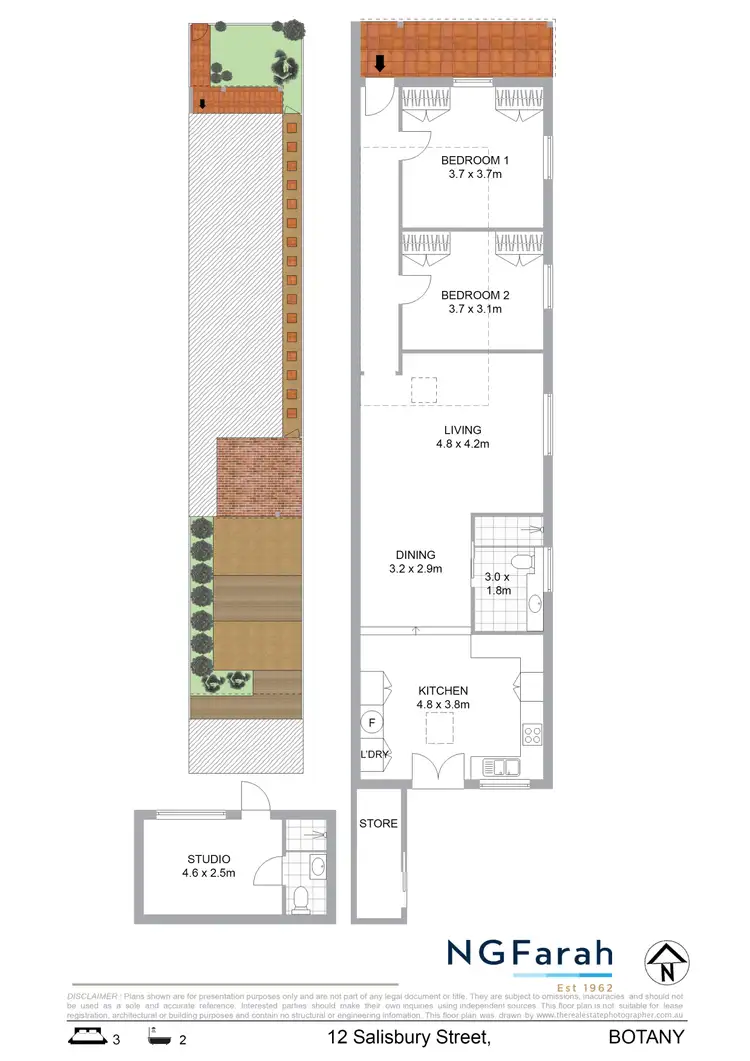 Floorplan of Homely semi-detached listing, 12 Salisbury Street, Botany NSW 2019