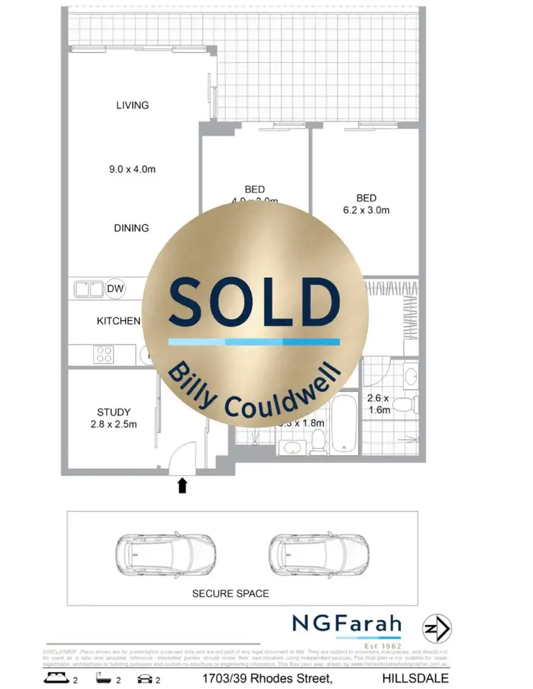 Floorplan of Homely apartment listing, 1703/39 Rhodes Street, Hillsdale NSW 2036