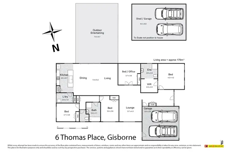 Floorplan of Homely house listing, 6 Thomas Place, Gisborne VIC 3437