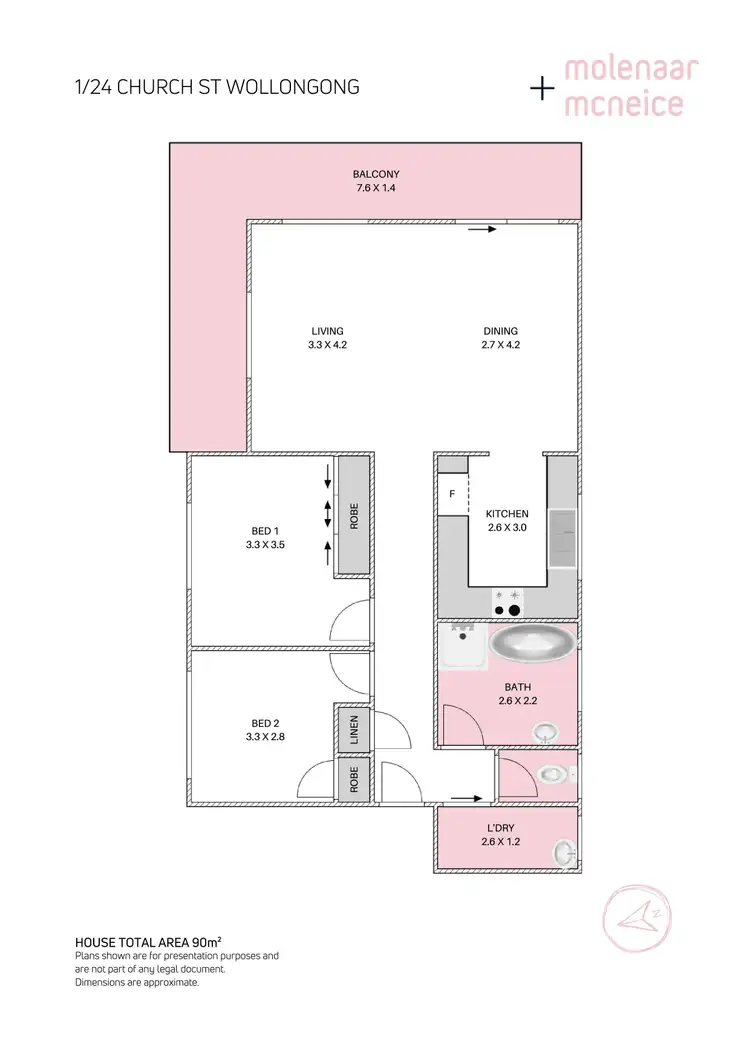 Floorplan of Homely unit listing, 1/24 Church Street, Wollongong NSW 2500