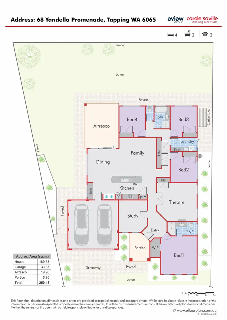 Floorplan of Homely house listing, 68 Yandella Promenade, Tapping WA 6065