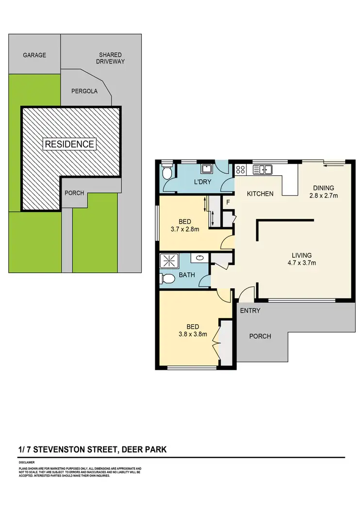 Floorplan of Homely unit listing, 1/7 Stevenston Street, Deer Park VIC 3023