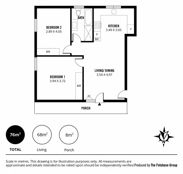 Floorplan of Homely unit listing, 1/9 Rose Street, Glenelg SA 5045
