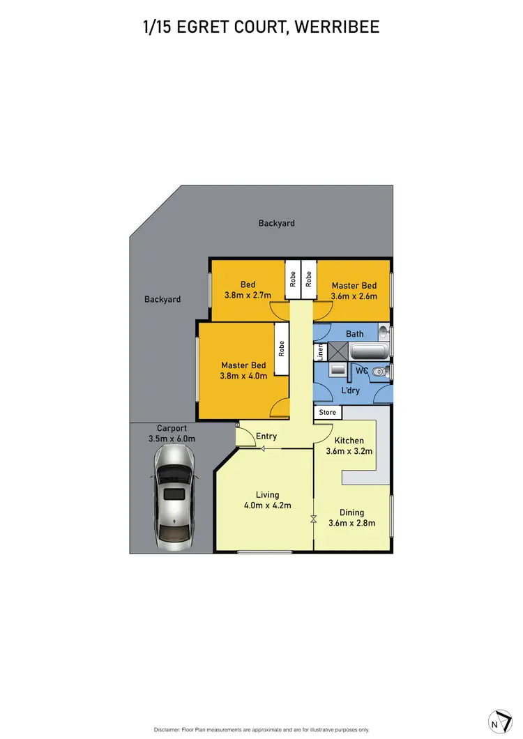 Floorplan of Homely house listing, 1/15 Egret Court, Werribee VIC 3030