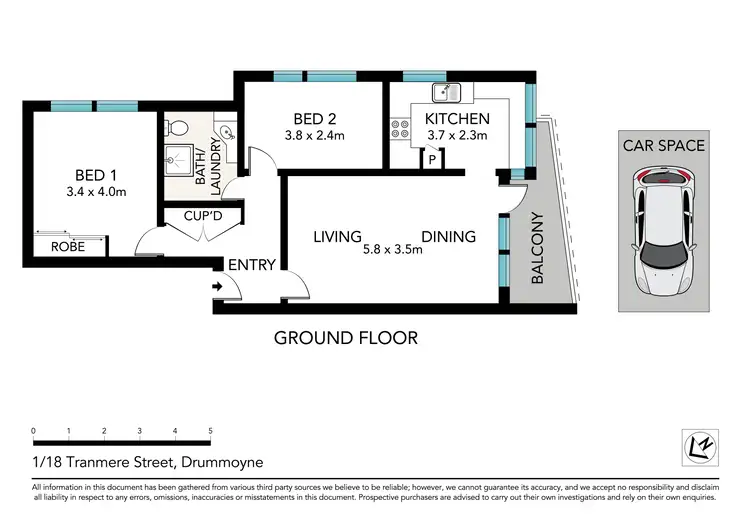 Floorplan of Homely apartment listing, 1/18 Tranmere Street, Drummoyne NSW 2047
