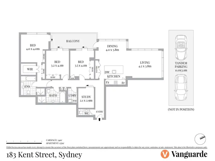Floorplan of Homely apartment listing, 2305/183 Kent Street, Sydney NSW 2000