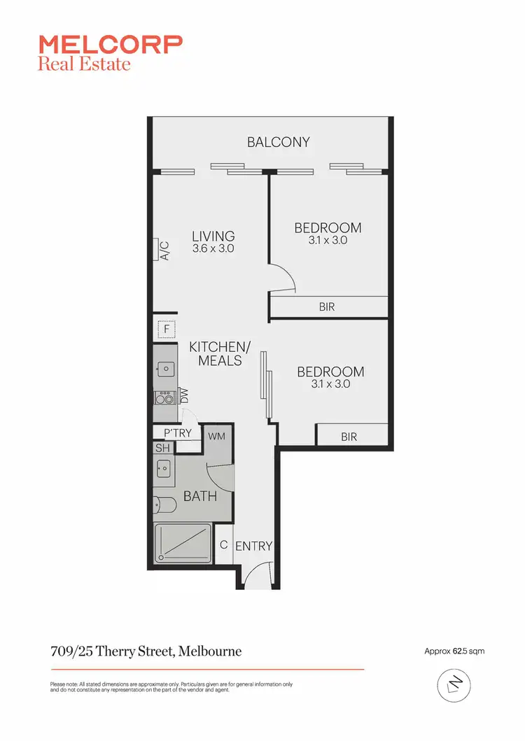 Floorplan of Homely apartment listing, 709/25 Therry Street, Melbourne VIC 3000