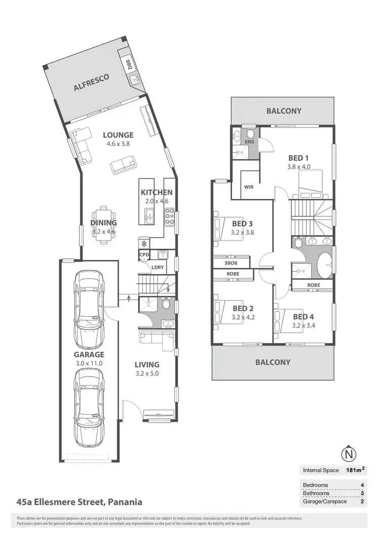 Floorplan of Homely semi-detached listing, 45A Ellesmere Street, Panania NSW 2213