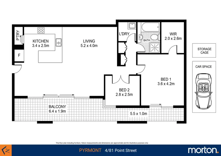 Floorplan of Homely apartment listing, 4/43-81 Point Street, Pyrmont NSW 2009