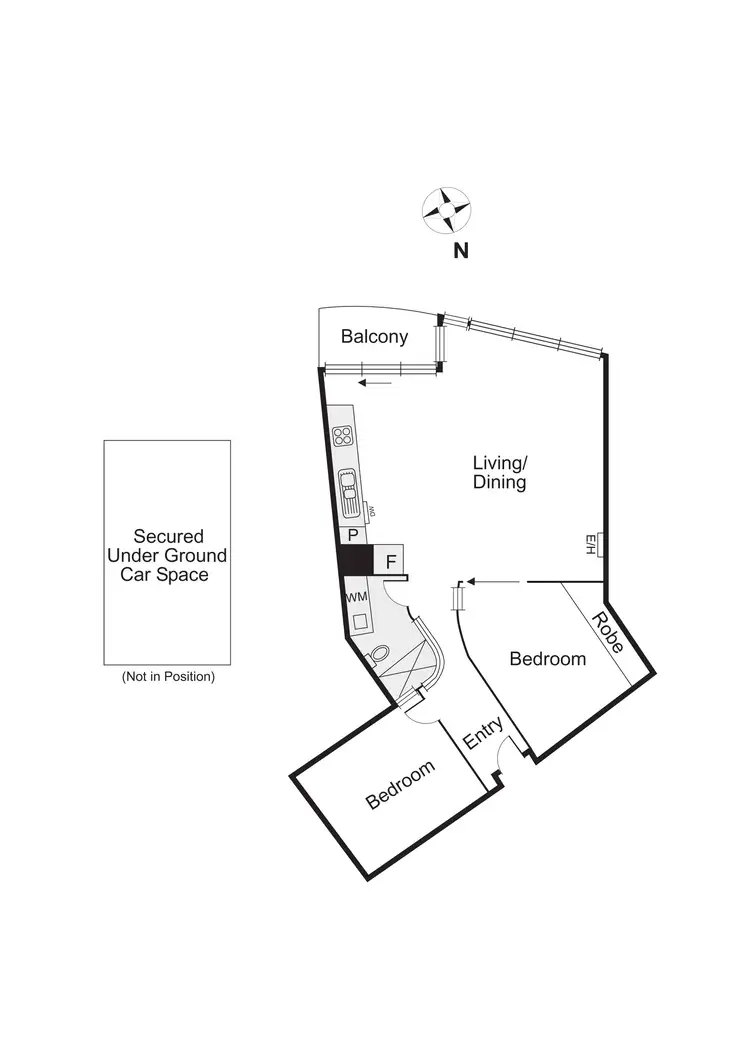 Floorplan of Homely apartment listing, 1205/83 Queens Road, Melbourne VIC 3000
