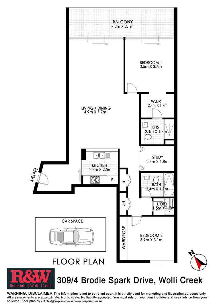 Floorplan of Homely apartment listing, 309/4 Brodie Spark Drive, Wolli Creek NSW 2205
