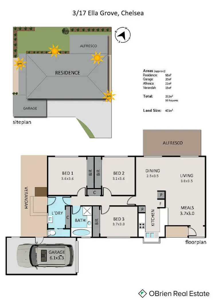 Floorplan of Homely unit listing, 3/17 Ella Grove, Chelsea VIC 3196