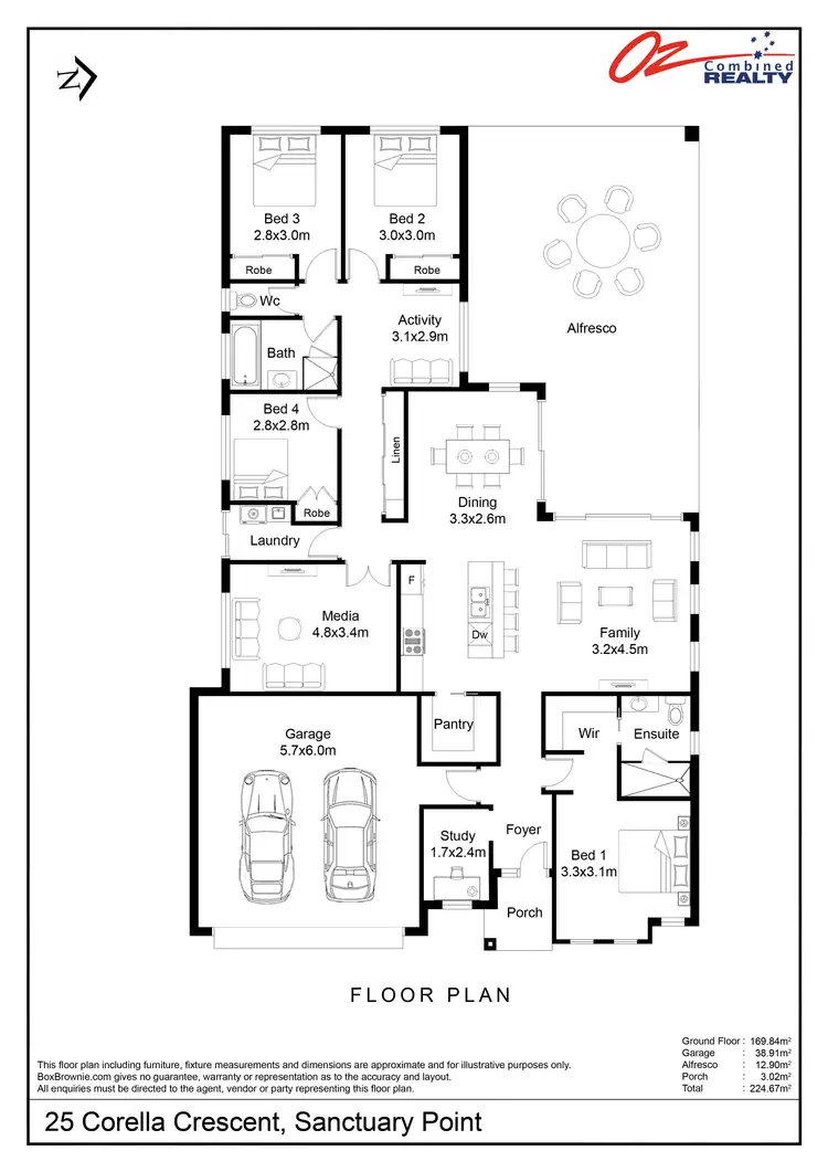 Floorplan of Homely house listing, 25 Corella Crescent, Sanctuary Point NSW 2540