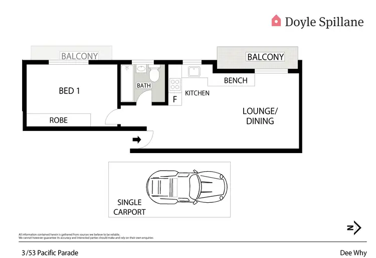 Floorplan of Homely unit listing, 3/53 Pacific Parade, Dee Why NSW 2099