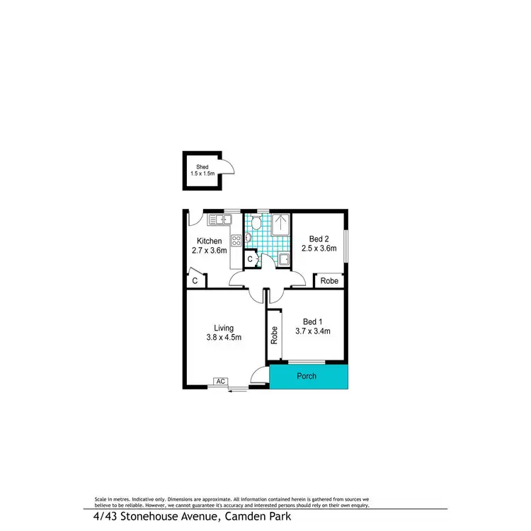 Floorplan of Homely unit listing, 4/43 Stonehouse Avenue, Camden Park SA 5038