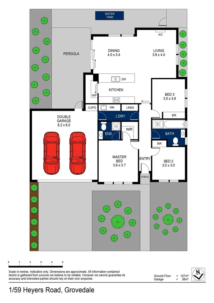 Floorplan of Homely townhouse listing, 1/59 Heyers Road, Grovedale VIC 3216