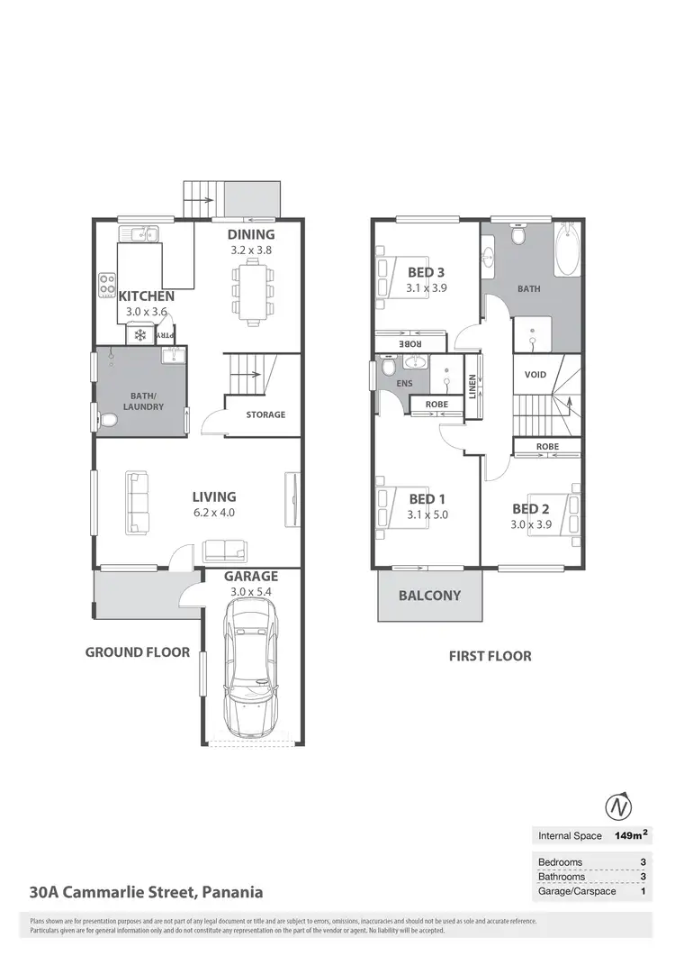 Floorplan of Homely semi-detached listing, 30A Cammarlie Street, Panania NSW 2213