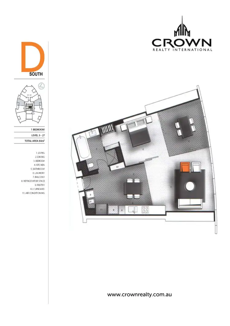 Floorplan of Homely apartment listing, Level 22/2207/9 'Q1' Hamilton Avenue, Surfers Paradise QLD 4217