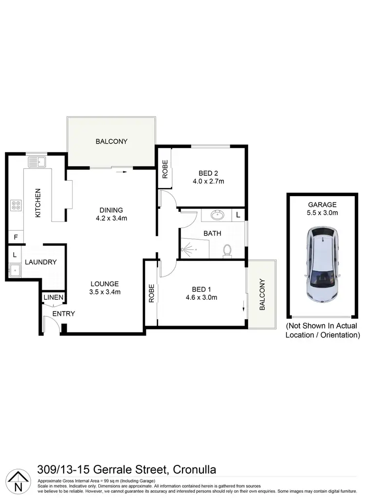 Floorplan of Homely unit listing, 309/13-15 Gerrale Street, Cronulla NSW 2230